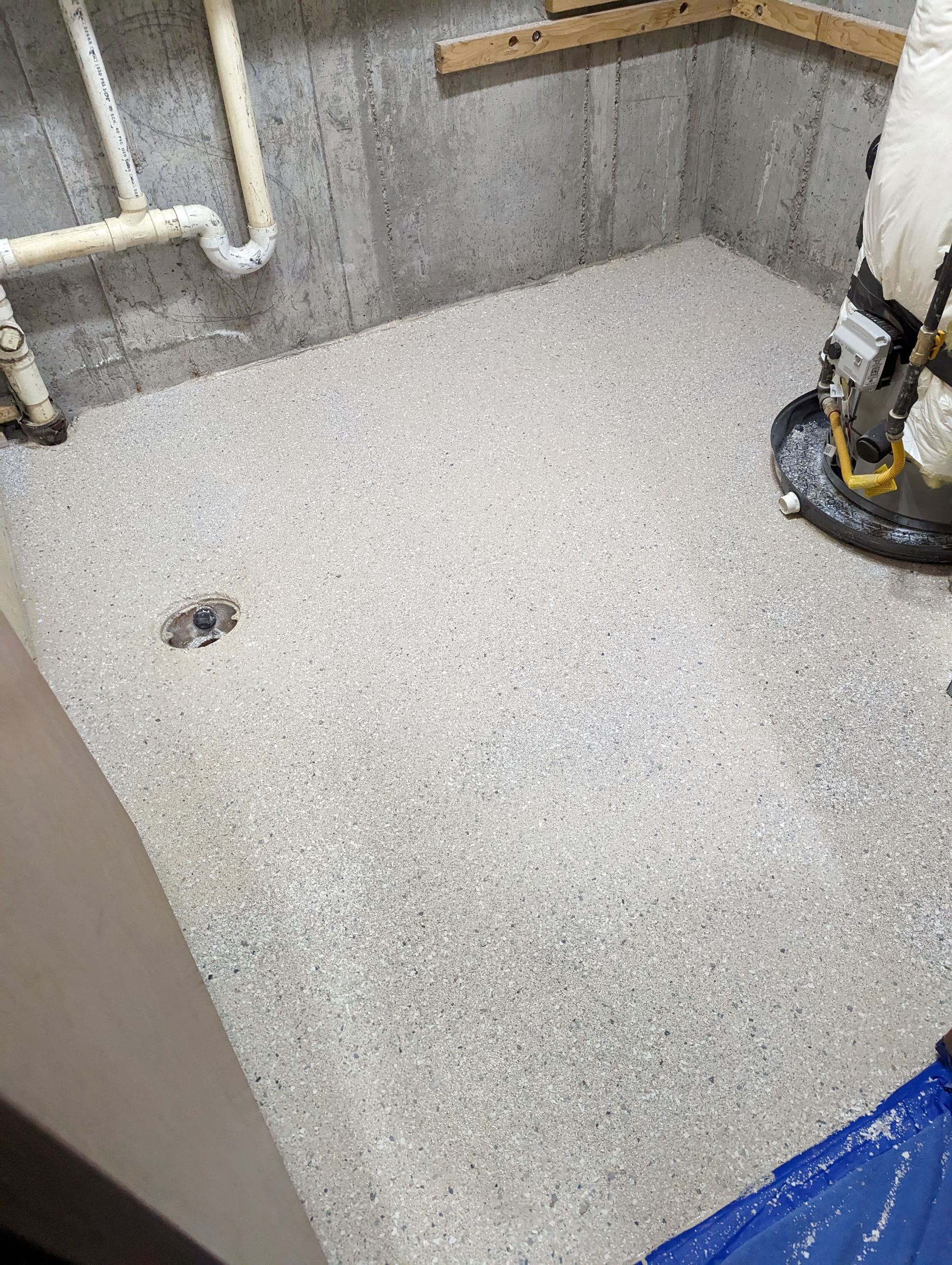 Utility room with polished look floor