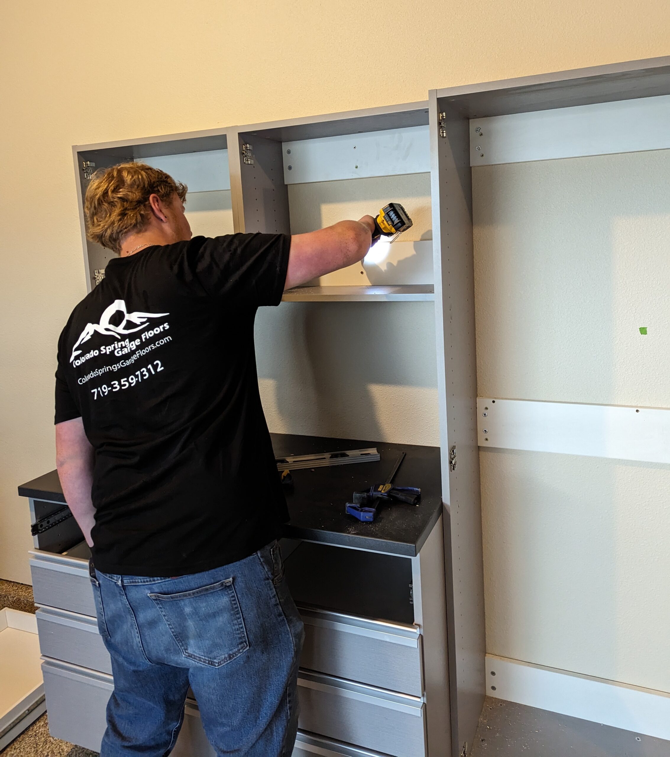 classic white garage cabinets