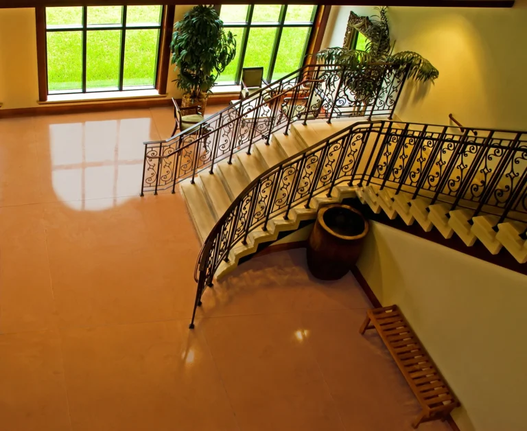 fancy stained concrete stairs