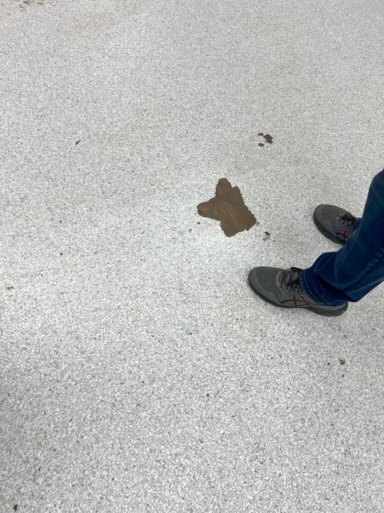 failed epoxy - before