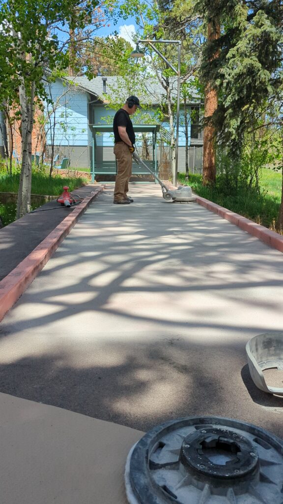 grinding shuffleboard court