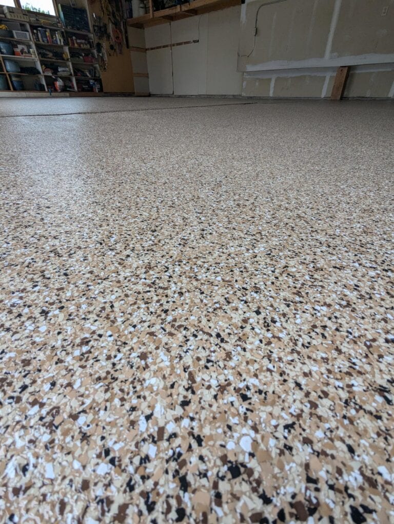 Kissing Camels Carlsbad Flake Polyaspartic garage floor