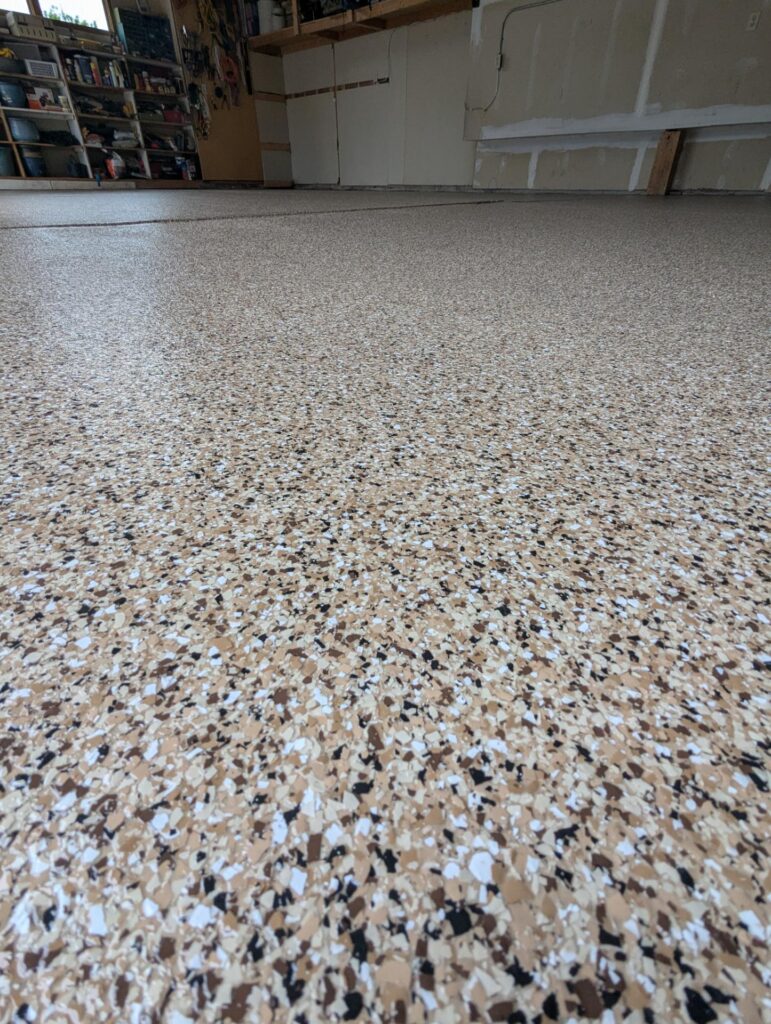 Kissing Camels Carlsbad Flake Polyaspartic garage floor