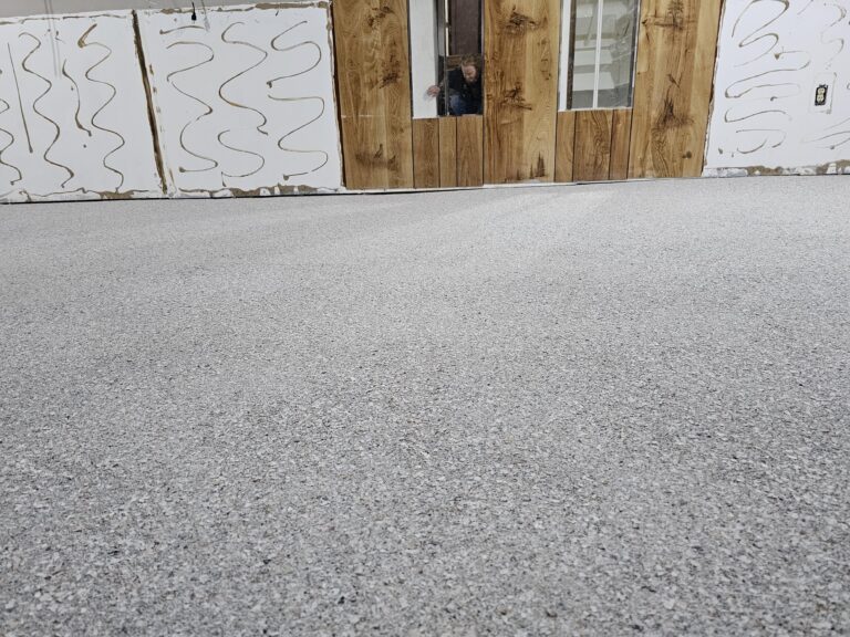 Basement Finished in Flintstone Polished Concrete Collection