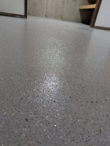 Basement Finished in Flintstone Polished Concrete Collection