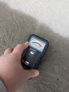 outside concrete test after rain