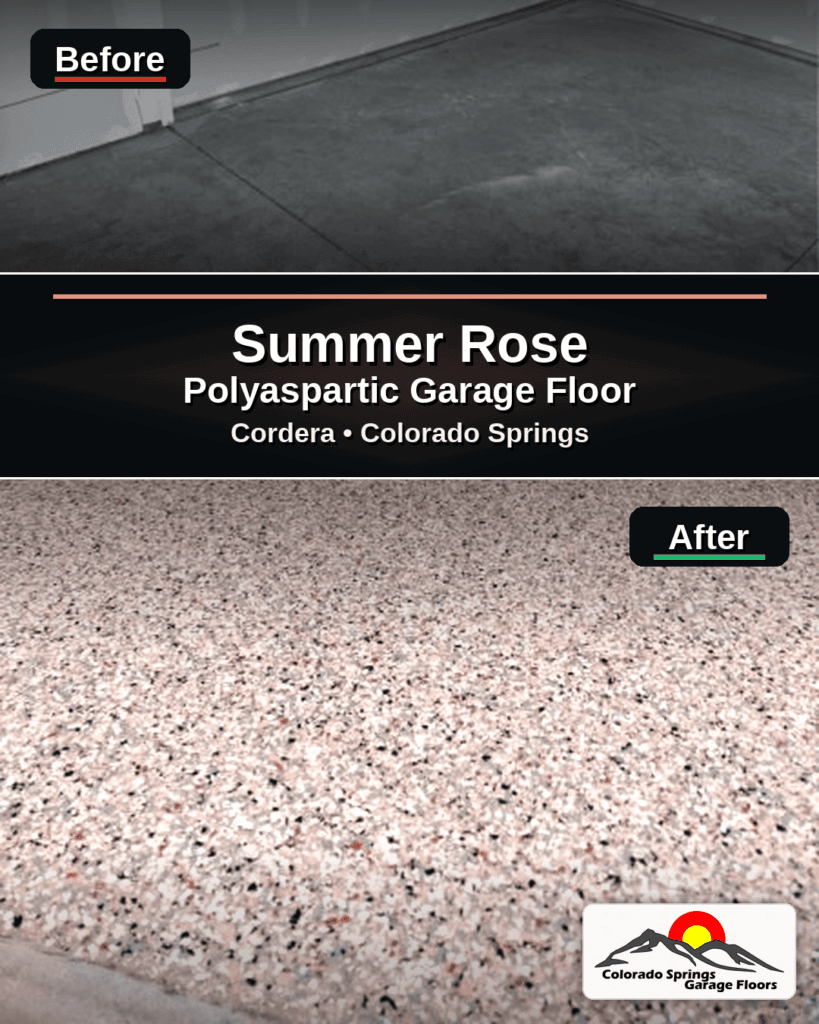 summer rose polyaspartic garage floor