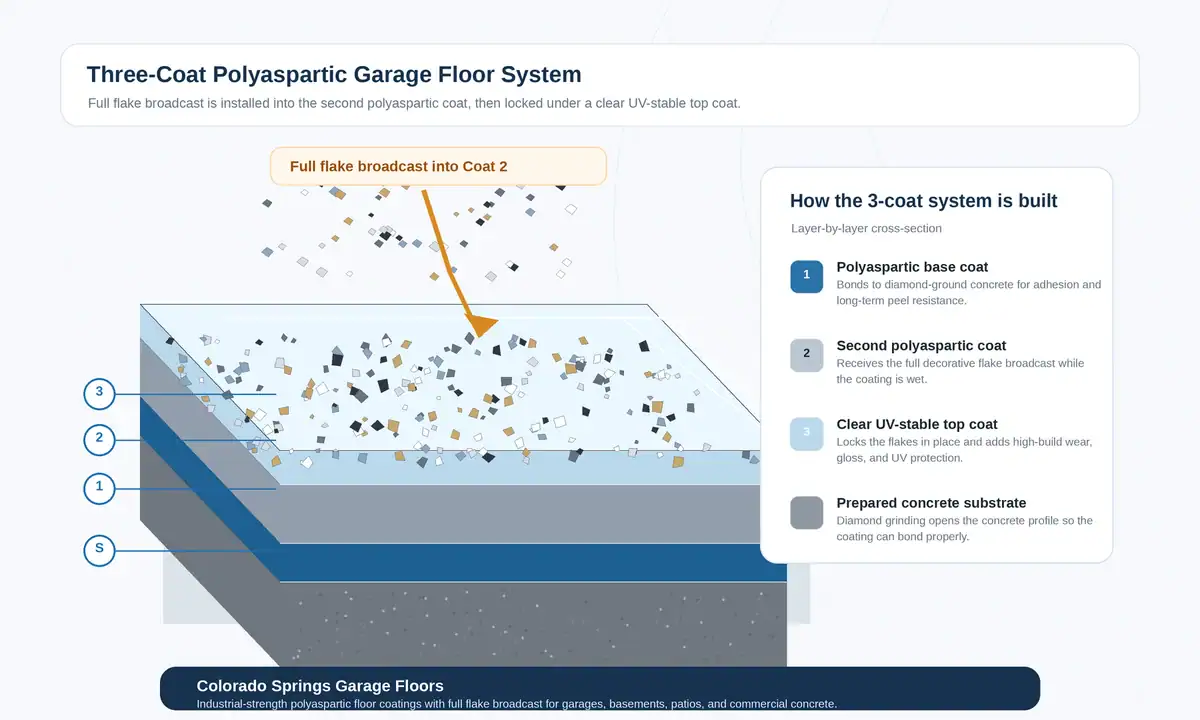 3-coat polyaspartic floor coating system diagram Colorado Springs